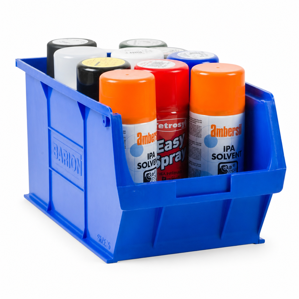 12.8L Small Parts Storage Bins H182 x W205 x D350mm Pack of 10