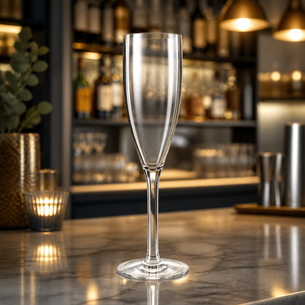 Commercial Polycarbonate Champagne Flutes 200ml - 12 Pack