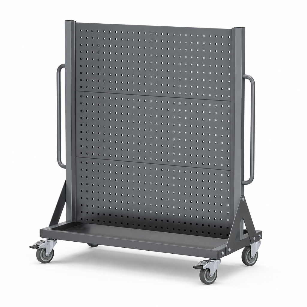 1250mm High Mobile Perforated Panel Racks