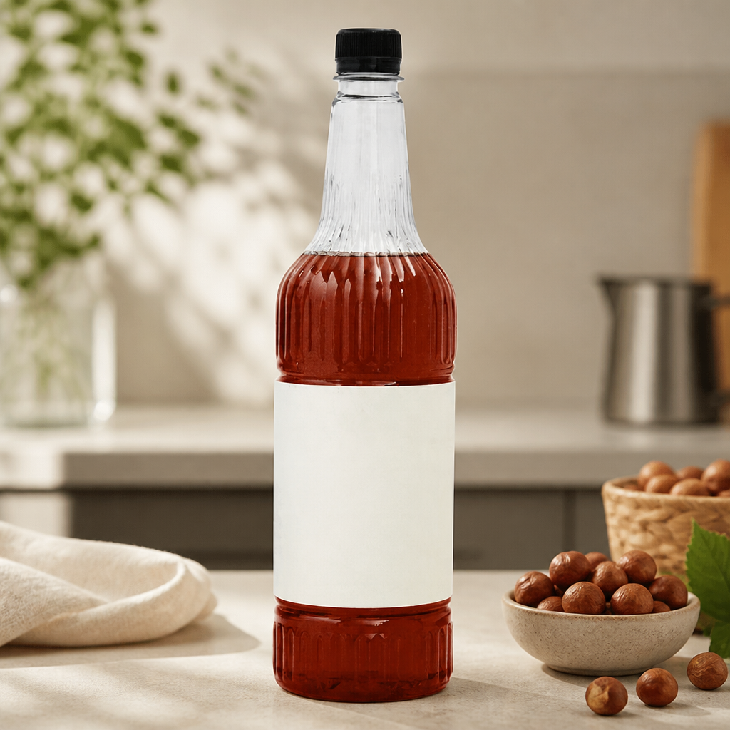 Commercial Hazelnut Syrup 1L - Vegan, Gluten Free, 66 Servings