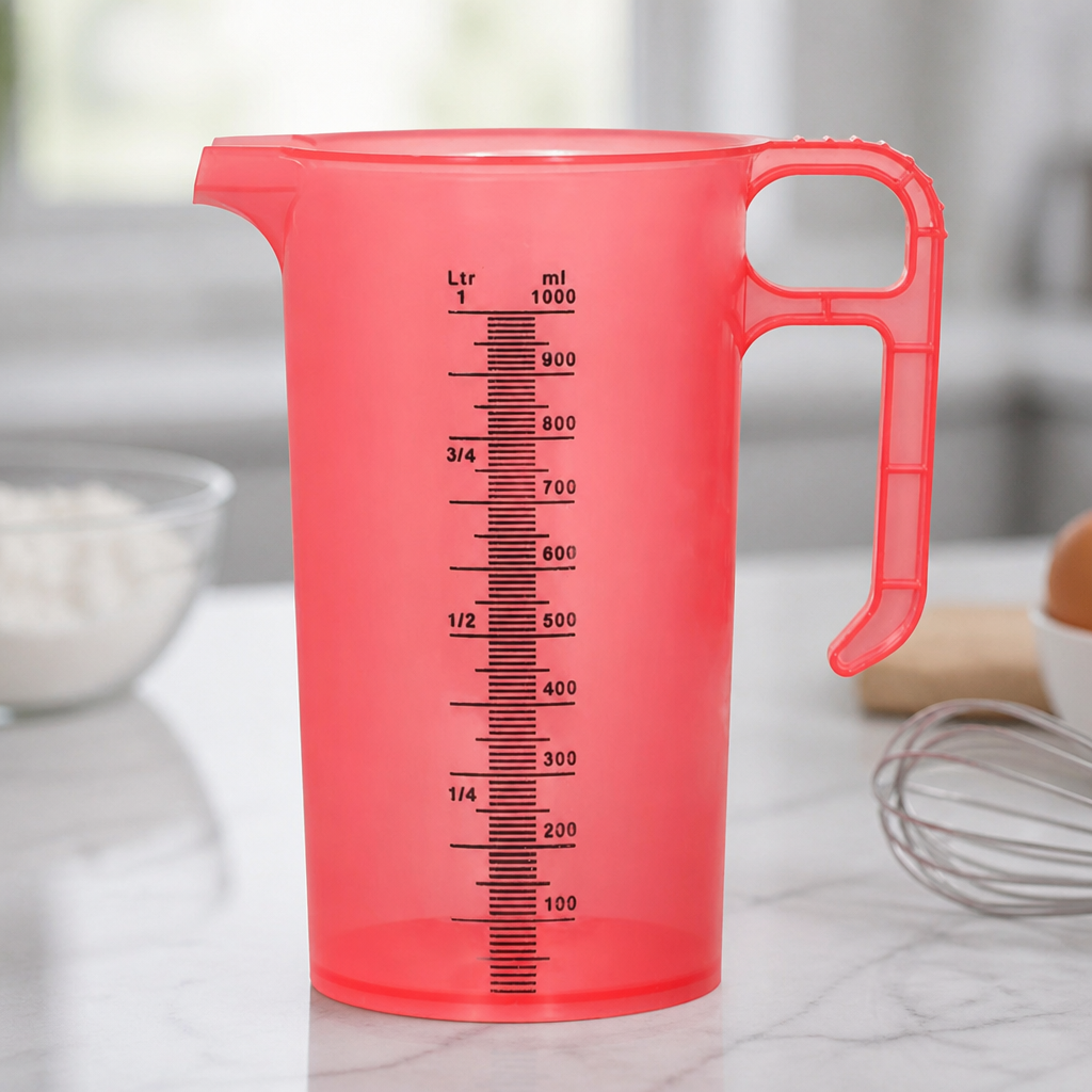 1Ltr Commercial Polypropylene Measuring Jug with Ergonomic Handle
