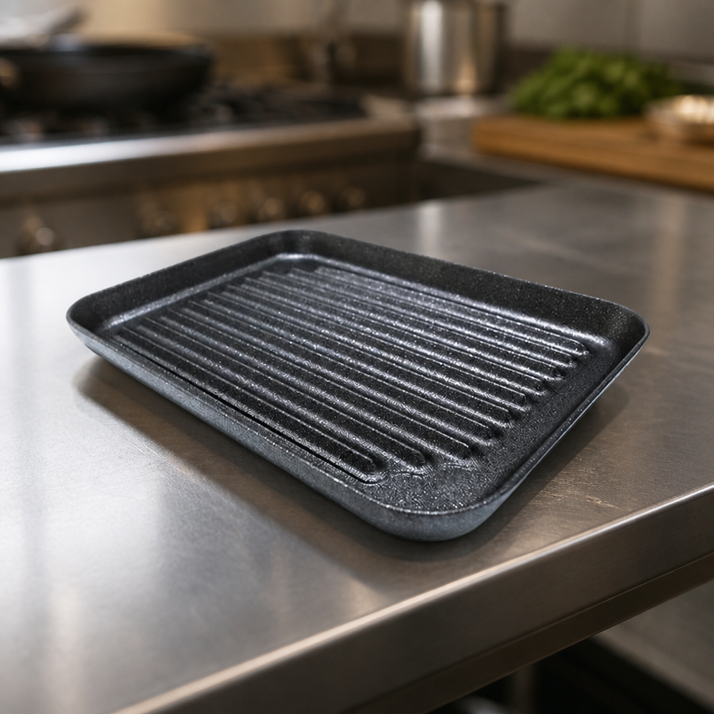 Commercial Mini Grill Pan 1/4 GN Size 20mm Cast Aluminium
