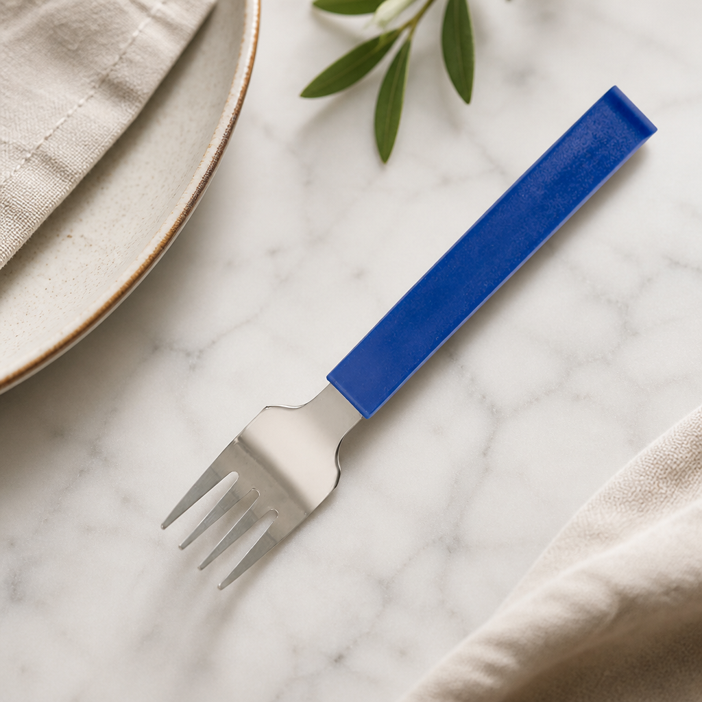 Commercial Dessert Forks 180mm Blue Polypropylene Handle 12 Pack