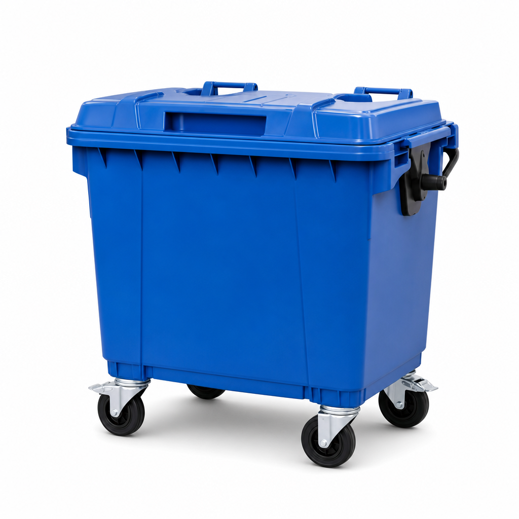 135L Mobile Plastic Bottle Skip with 4 Wheels