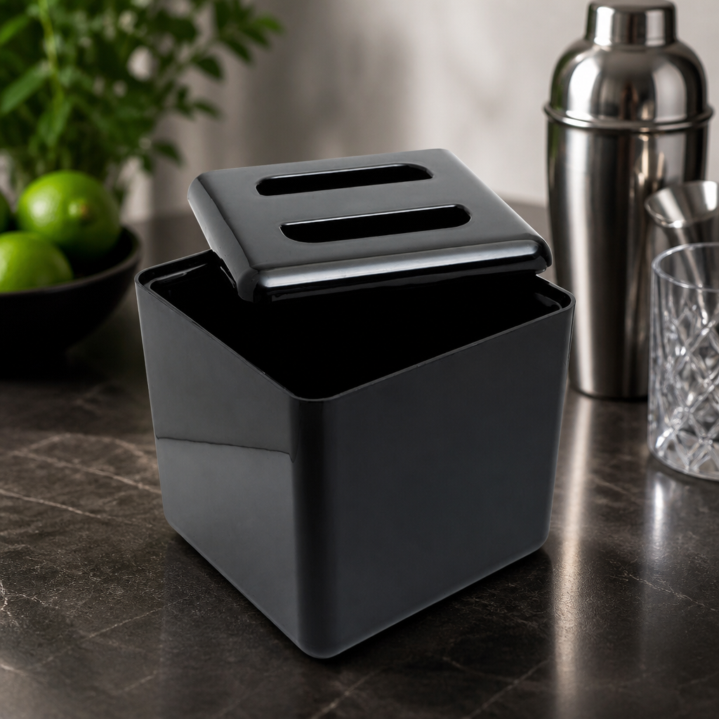 Commercial Insulated Square Ice Bucket 6L Capacity Black