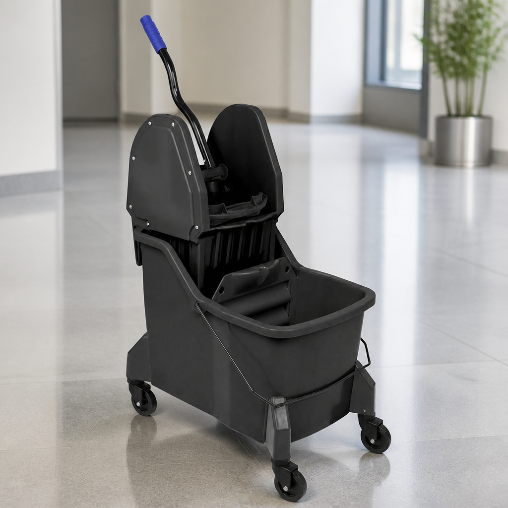 Commercial Two-Compartment Mop Bucket And Wringer 30Ltr Blue