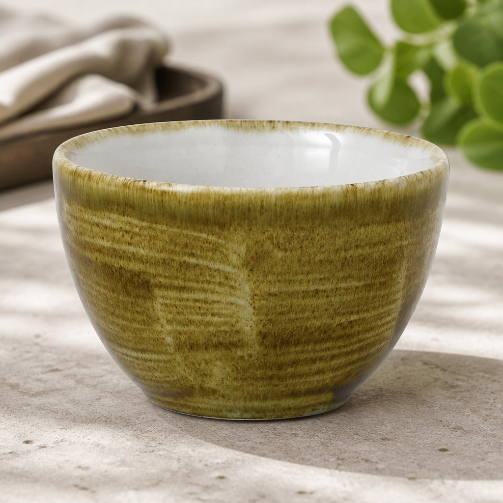 Commercial Olive Sugar Bowls 8oz Porcelain 12 Pack