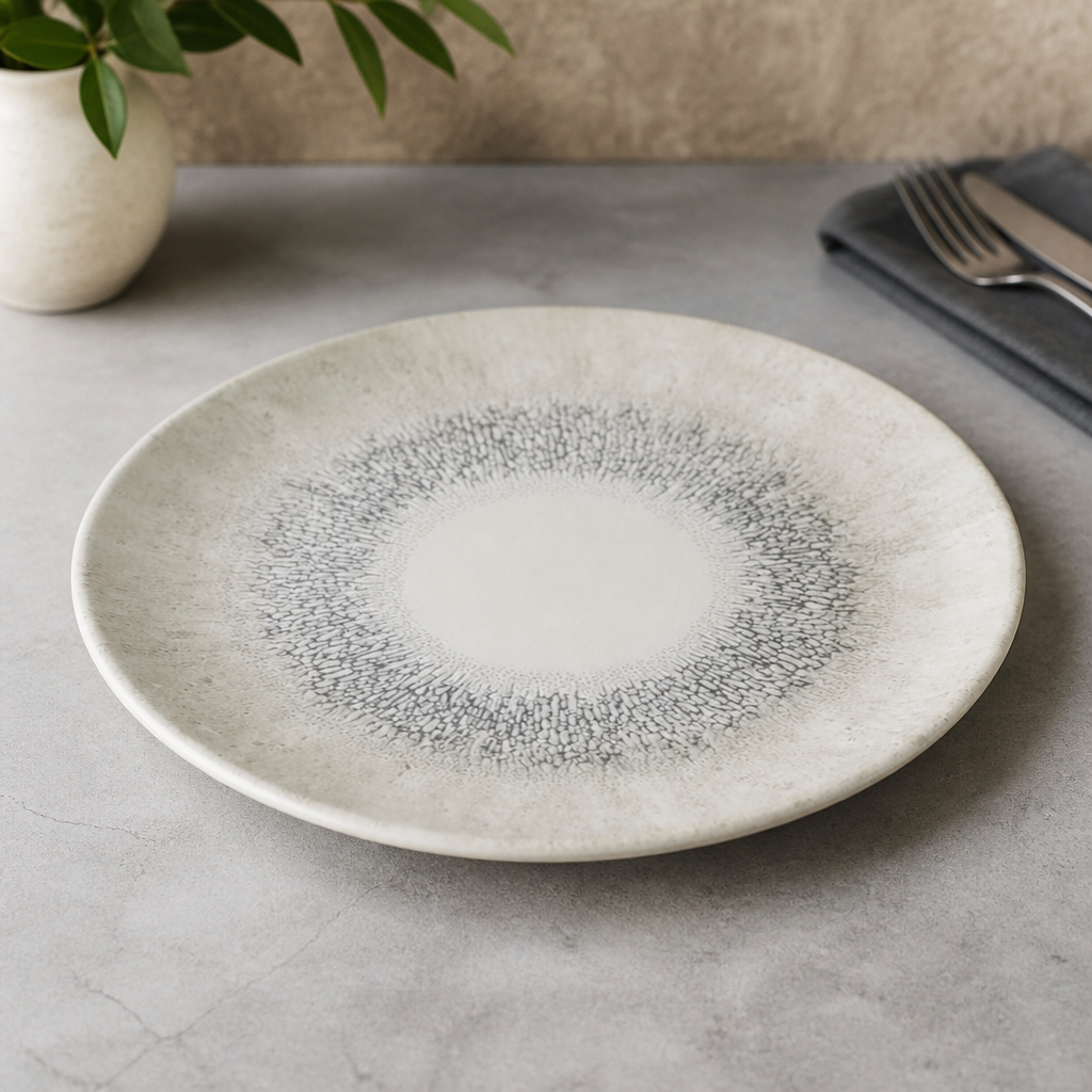 Commercial Coupe Plates 260mm Grey Textured 12 Pack
