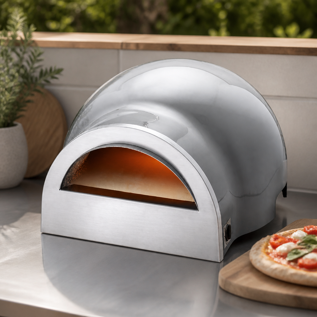 Dual Fuel Gas Pizza Oven in Hale Grey for Outdoor Cooking