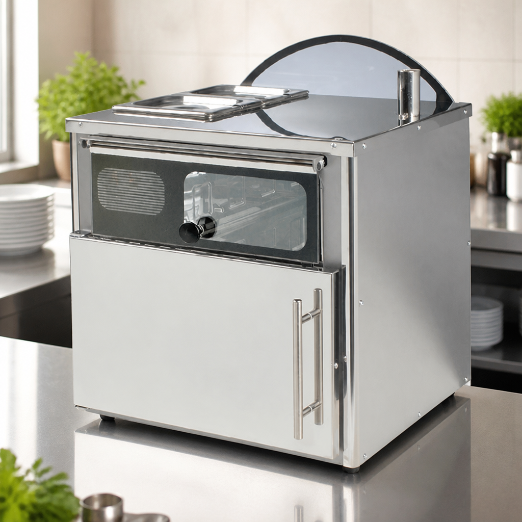 Compact Commercial Potato Baker with Bain Marie Top 4.5kg Capacity