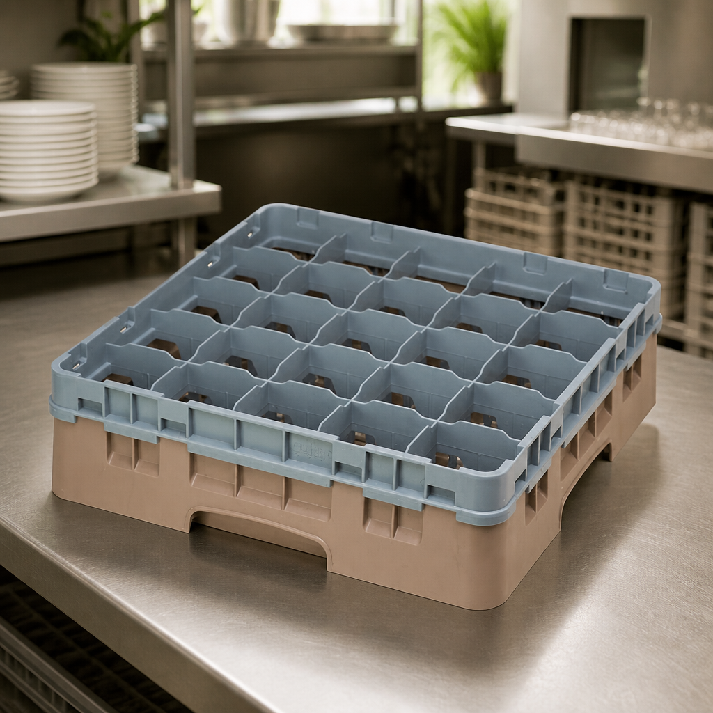 Commercial Glass Rack 25 Compartments Max Height 114mm