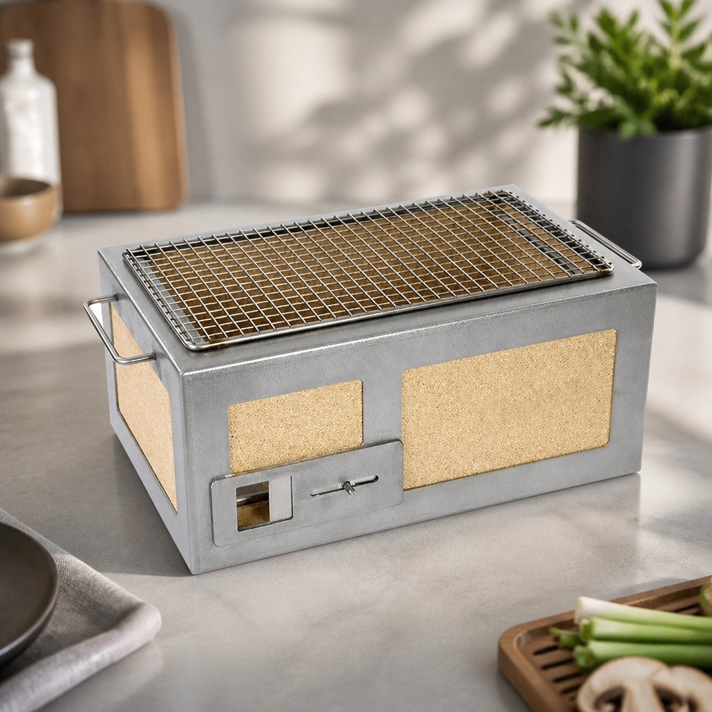 Commercial Konro Grill with Stainless Steel Frame 405x265mm