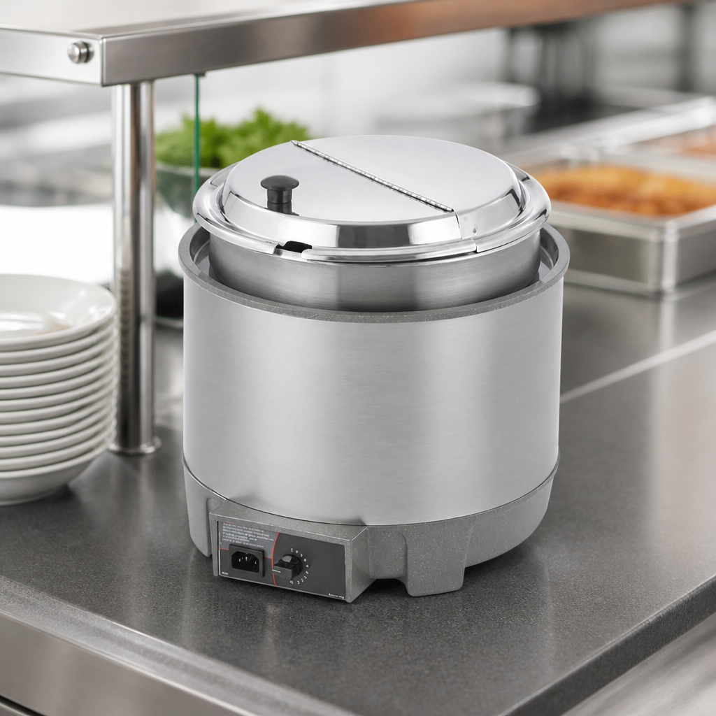 Commercial Stainless Steel Soup Kettle with Heat and Hold Function