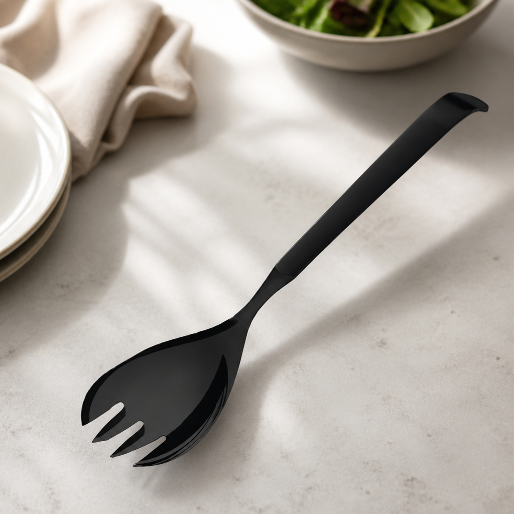 Large Black Salad Forks 6 Pack Commercial Cutlery Set