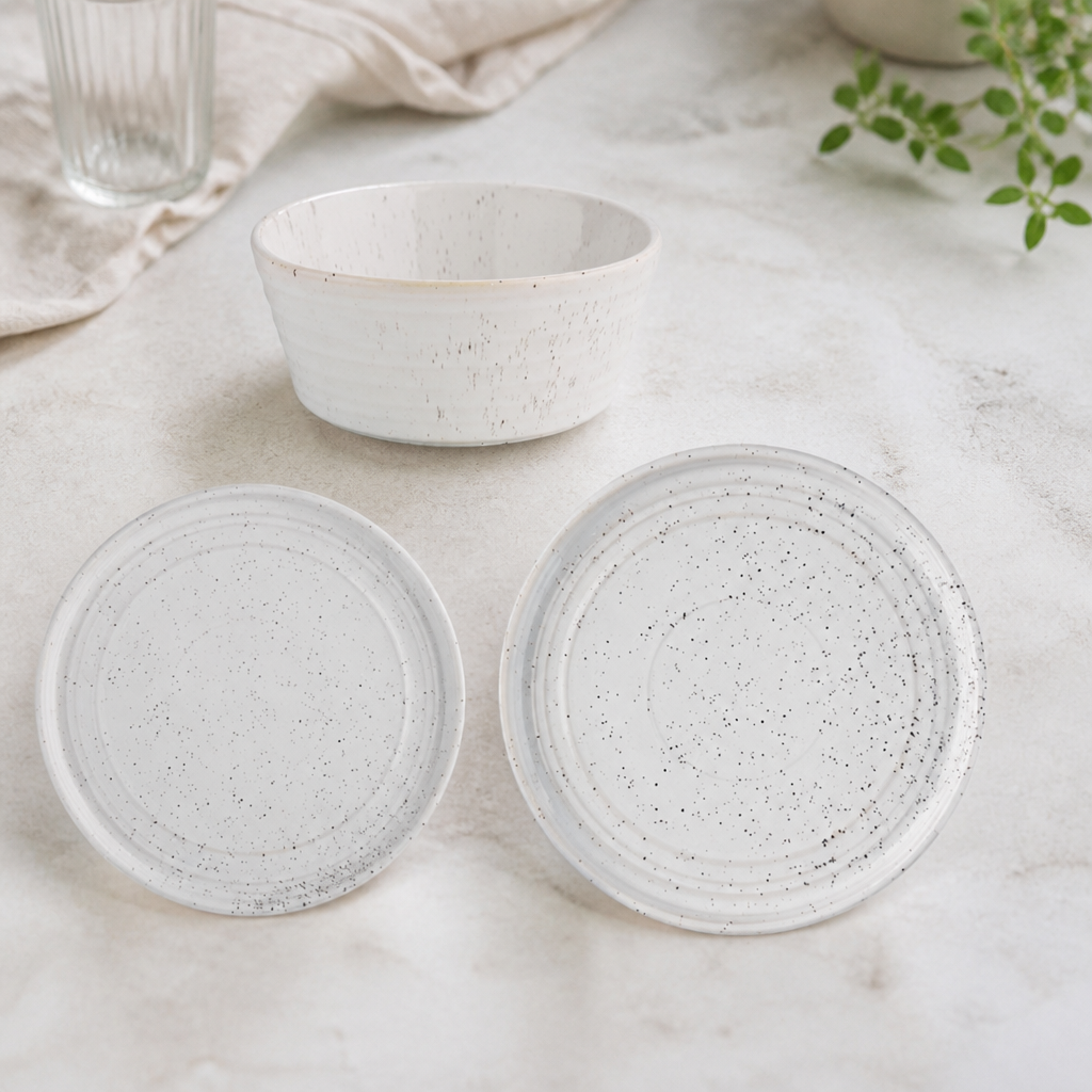 18-Piece Commercial Speckle Dinner Set Dishwasher Safe