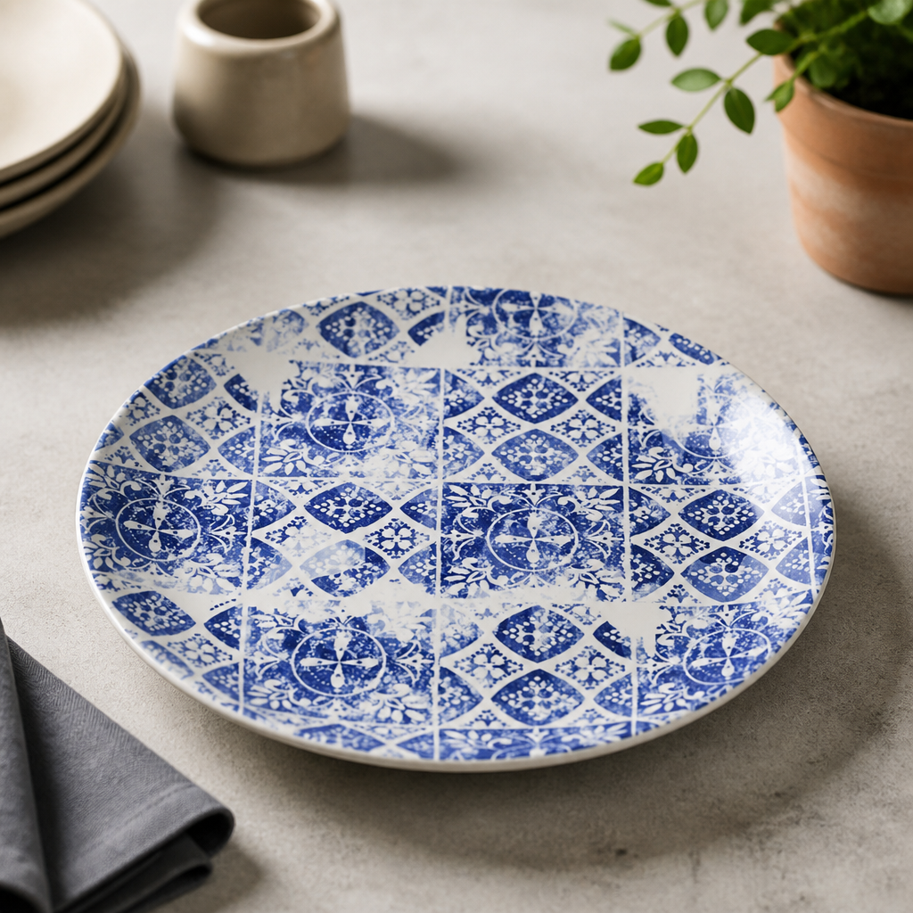 Commercial Porto Blue Coupe Plates 200mm - 12 Pack