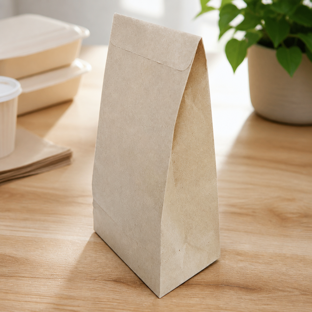 Small Recyclable Sealable Takeaway Bags 250 Pack Paper Bags