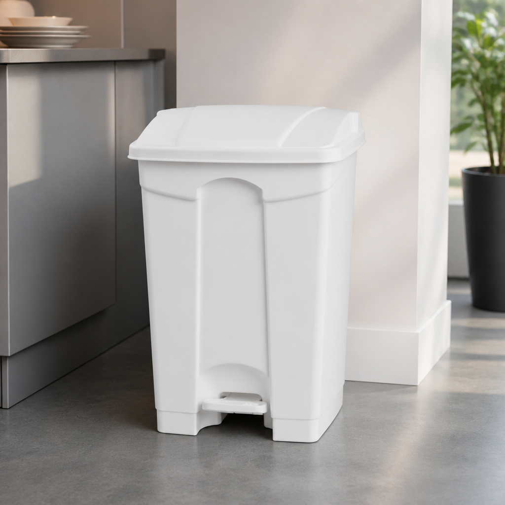 45L White Pedal Bin for Hygienic Waste Disposal