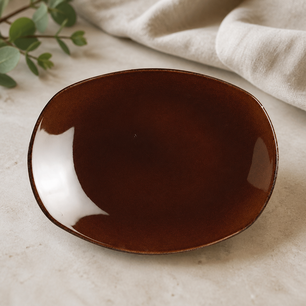 Commercial Porcelain Plates 255mm Mocha Spice 24 Pack