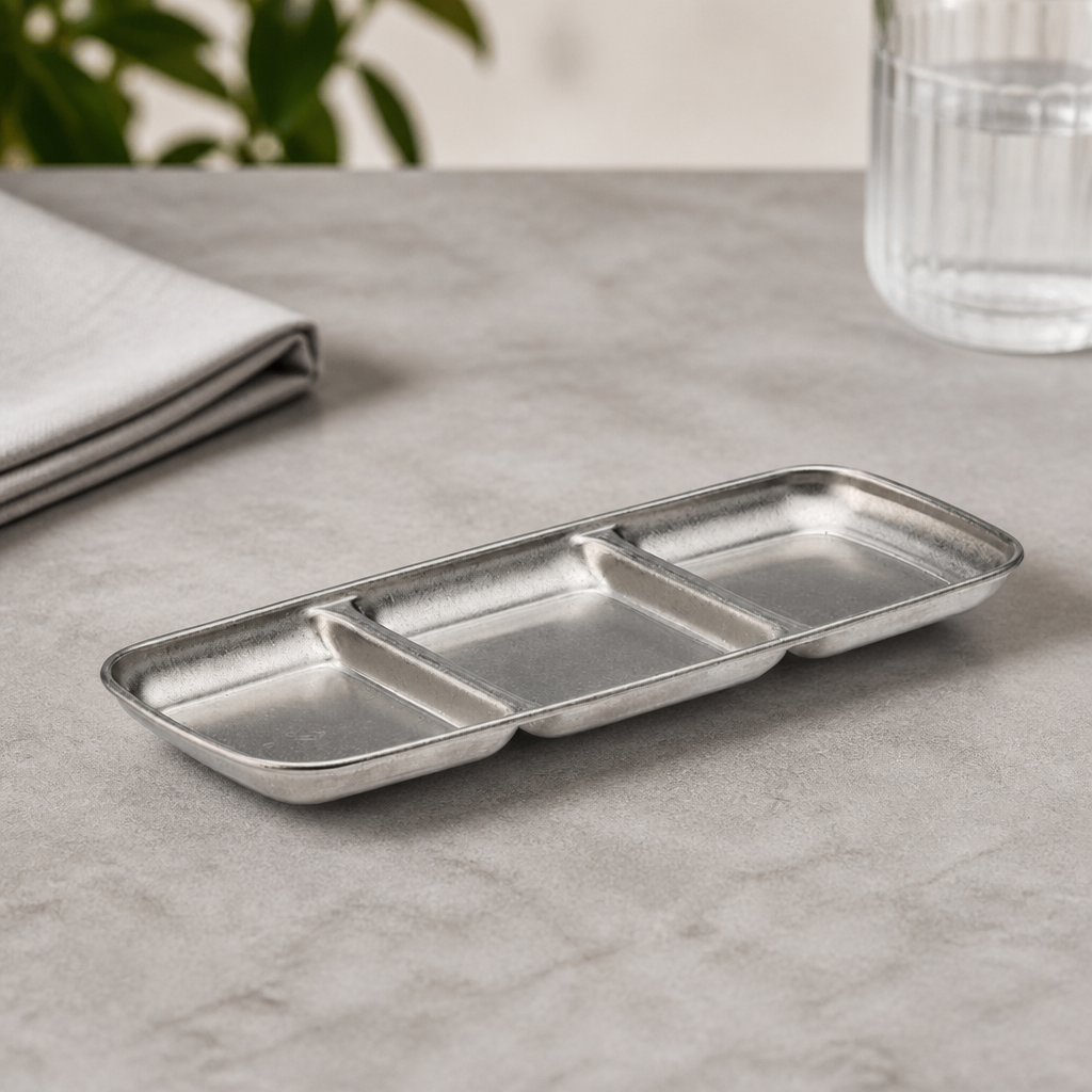 Commercial Triple Dip Trays Stainless Steel 225x90mm Pack of 12