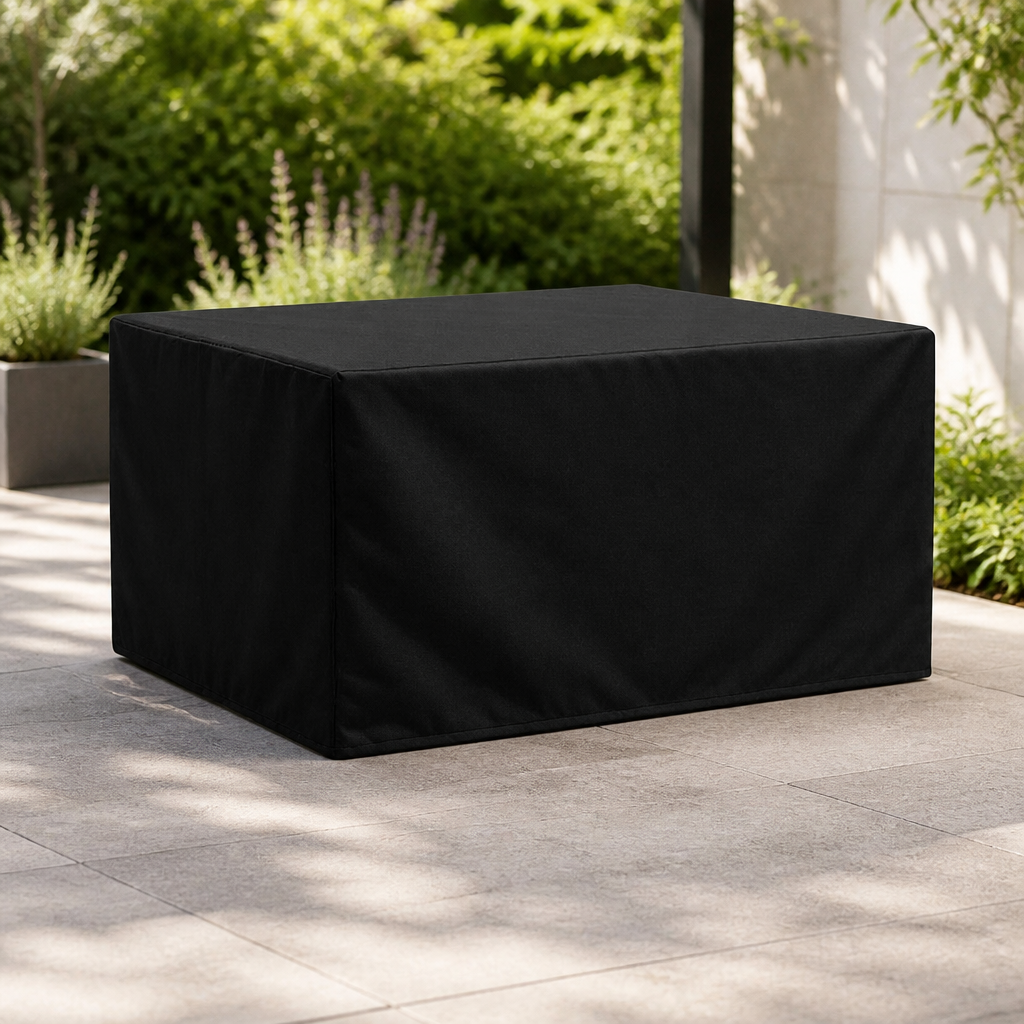 Commercial Outdoor Table Cover 2000x1000mm Black Waterproof