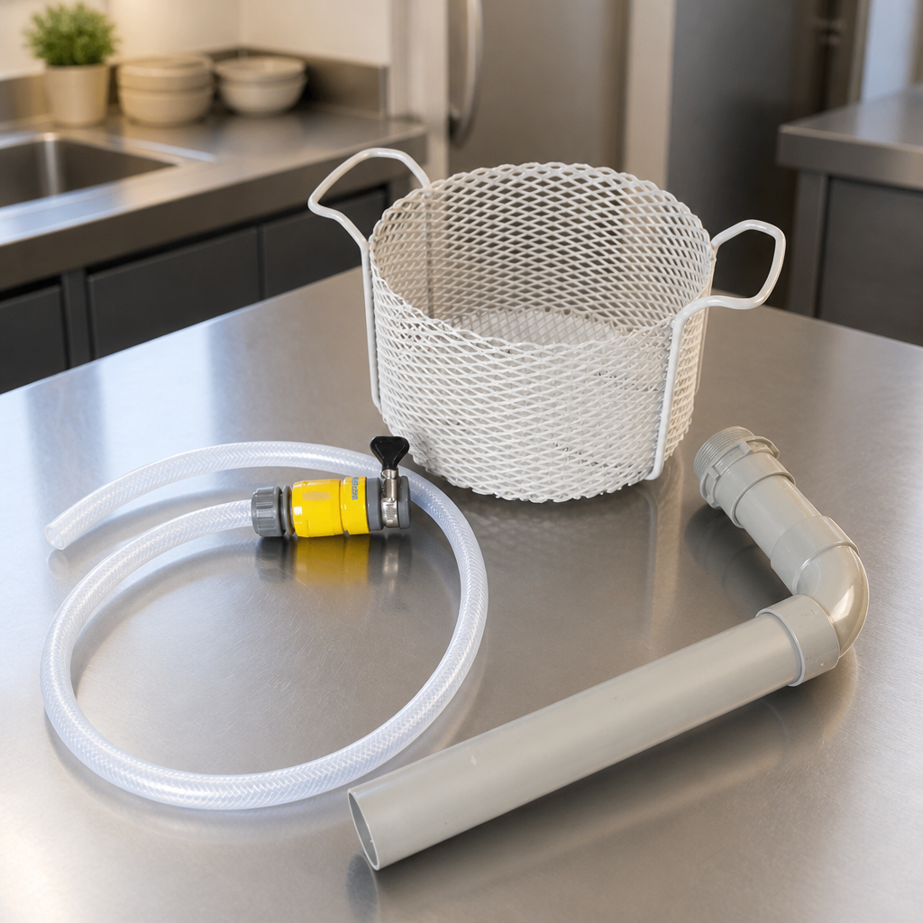 Commercial Potato Rumbler Installation Kit with Hose and Connectors