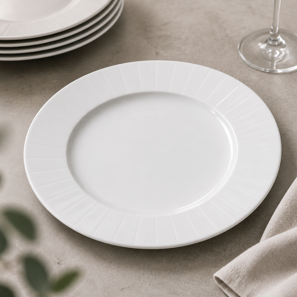 Commercial Mid Rim Plates 300mm - 12 Pack for Catering Use