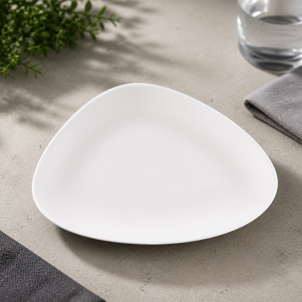 Commercial Triangular Plates 260mm for Food Presentation