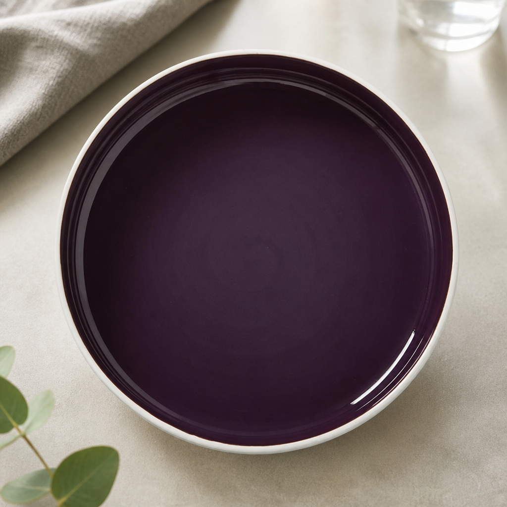 Commercial Round Stacking Trays 165mm Damson 12 Pack