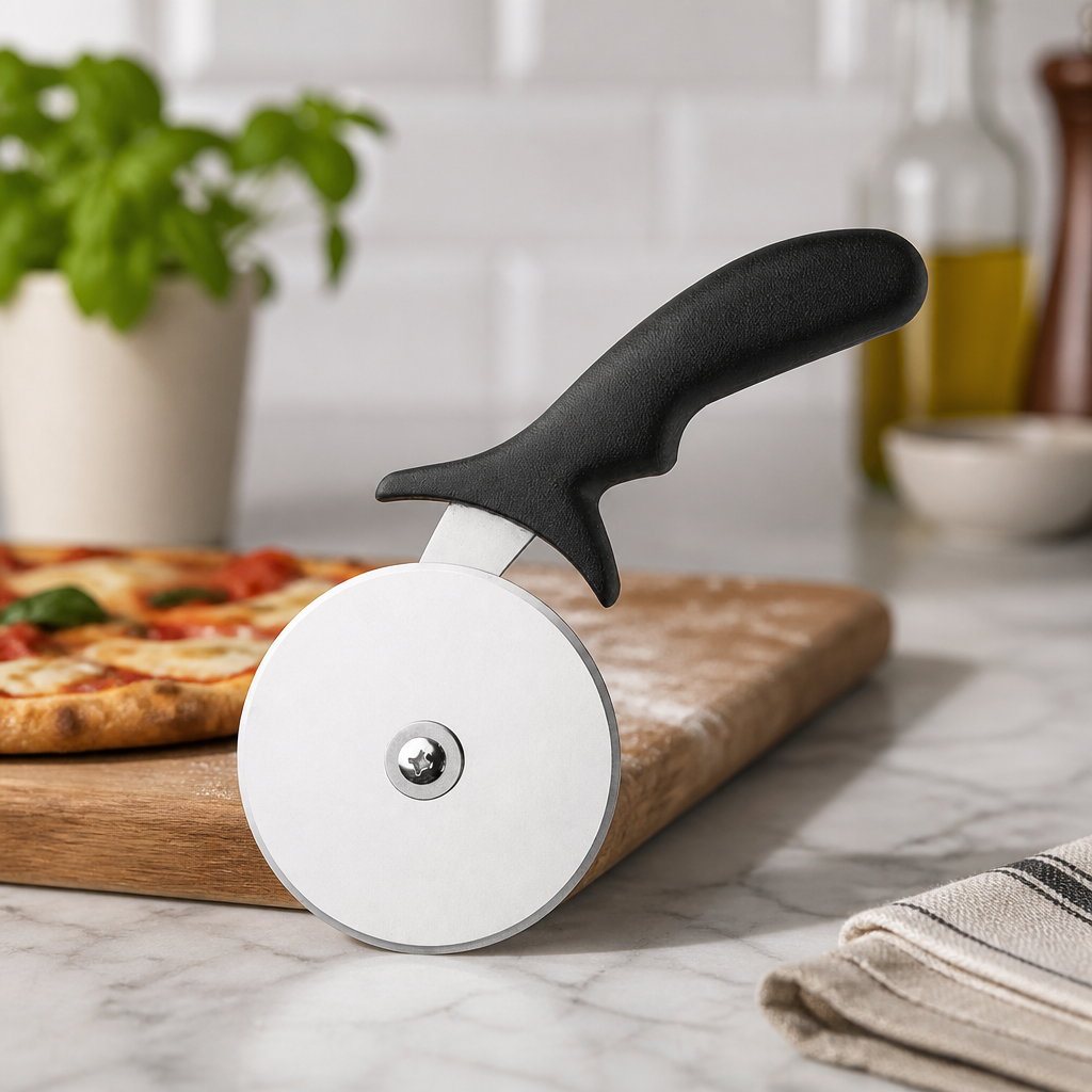 Commercial Pizza Wheel 4" Black Stainless Steel Utensil