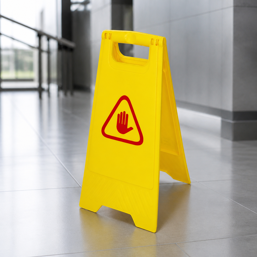 Commercial No Entry Safety Sign 64cm Double-Sided Wet Floor