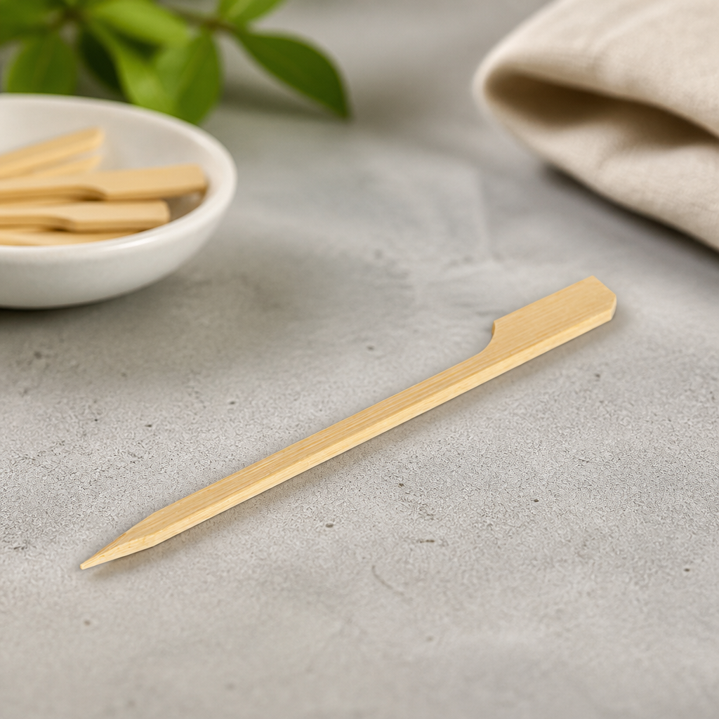 90mm Compostable Bamboo Paddle Skewers 100 Pack Commercial Cutlery