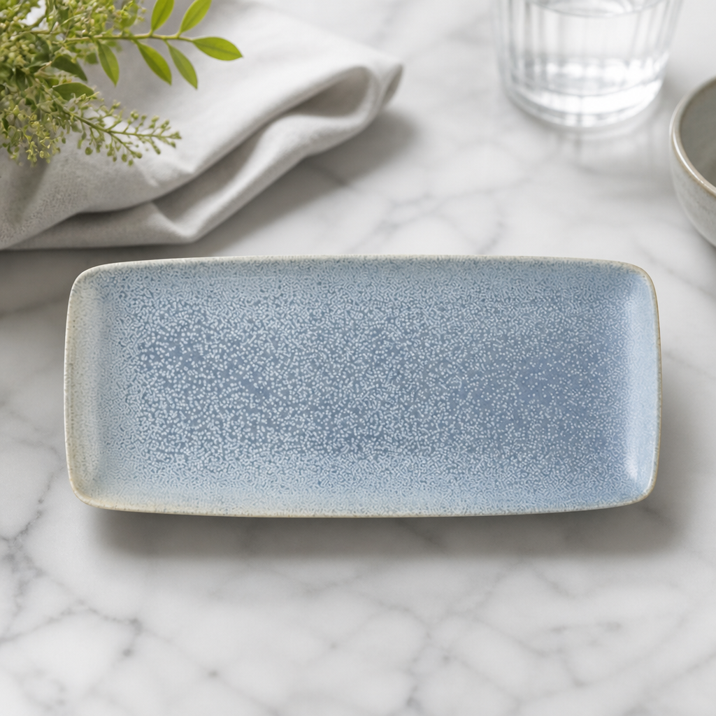 Commercial Rectangular Platters 254x101mm Blue 6 Pack