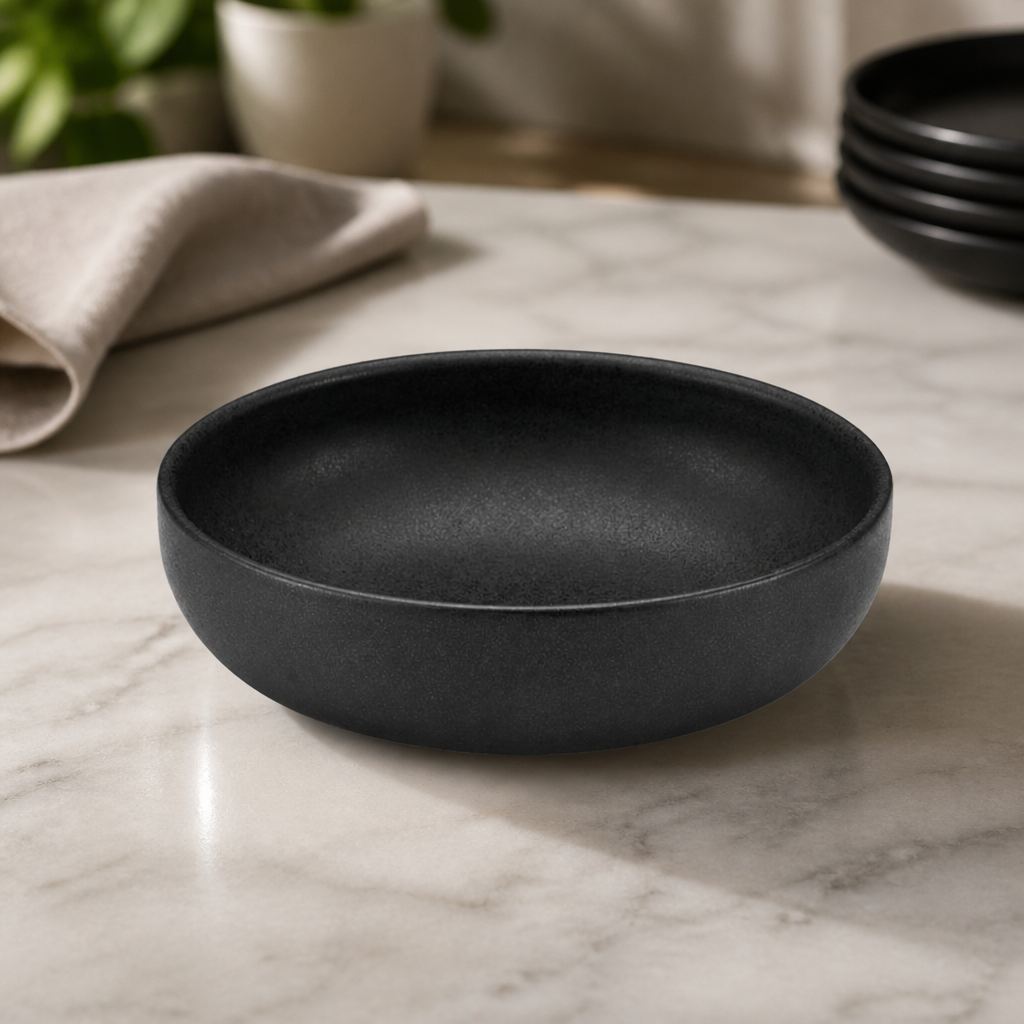 Commercial Black Bowls 160mm - 6 Pack for Catering Use