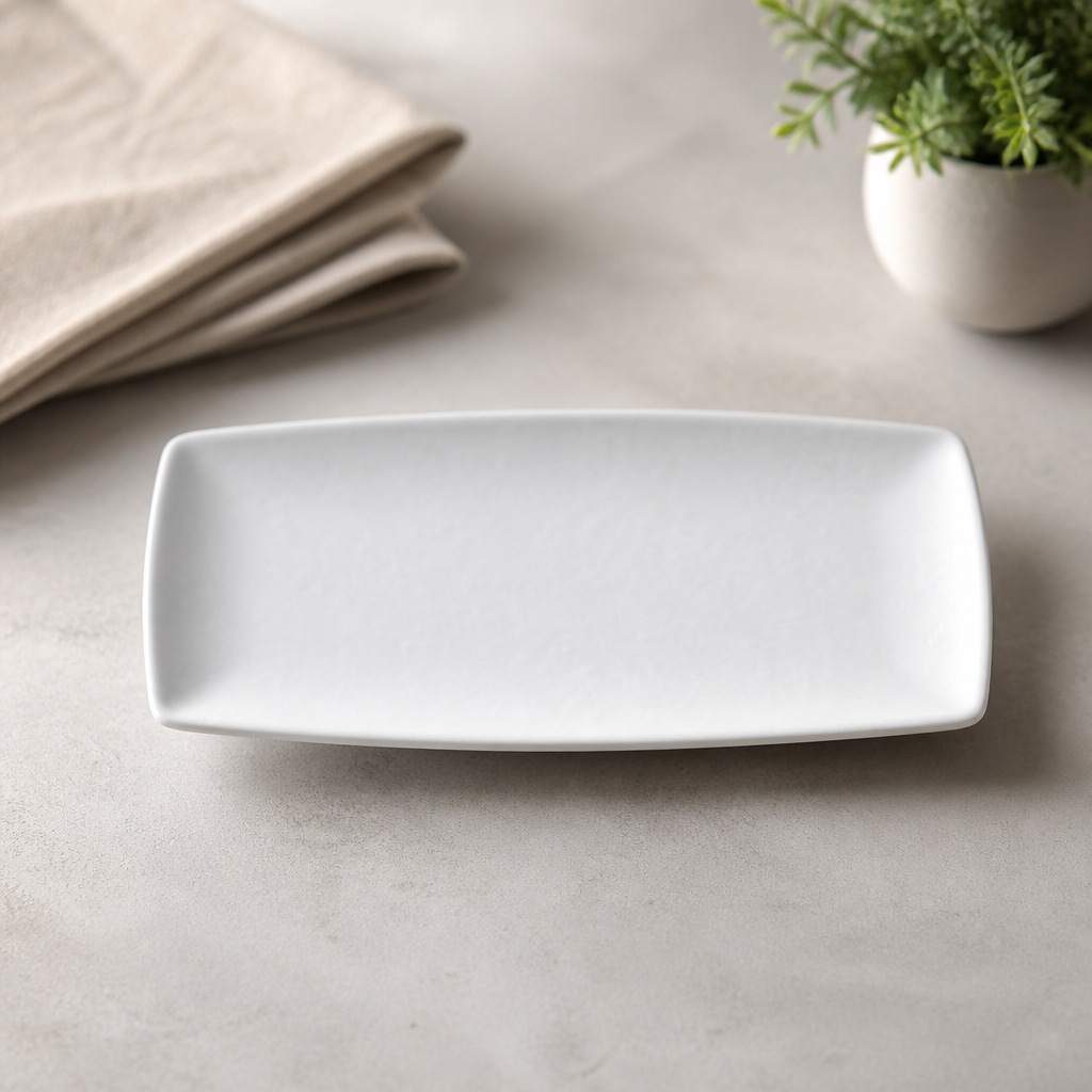 Commercial Melamine Rectangle Plates 241x110mm 12 Pack