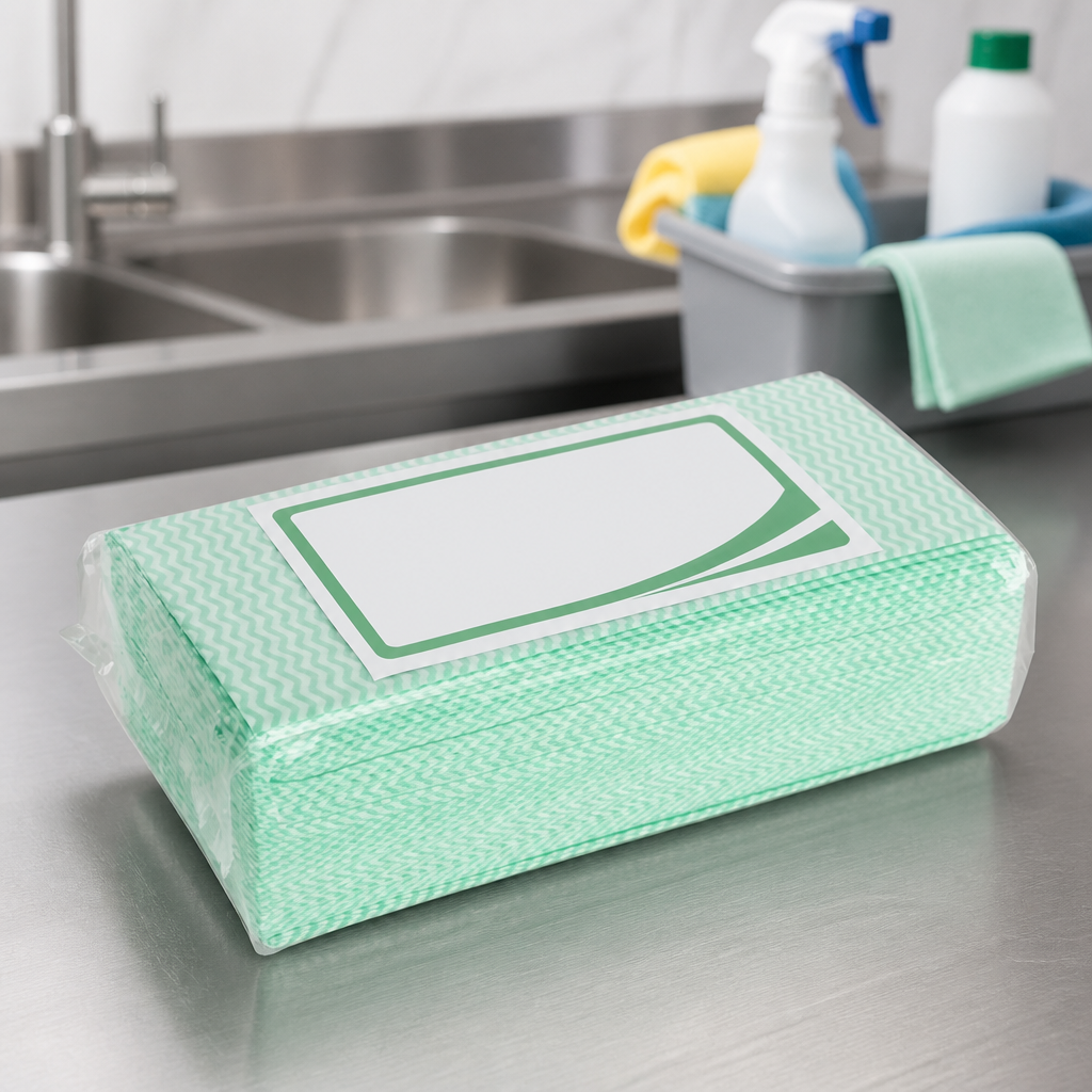Commercial Non-Woven Cleaning Cloths Green 50 Pack