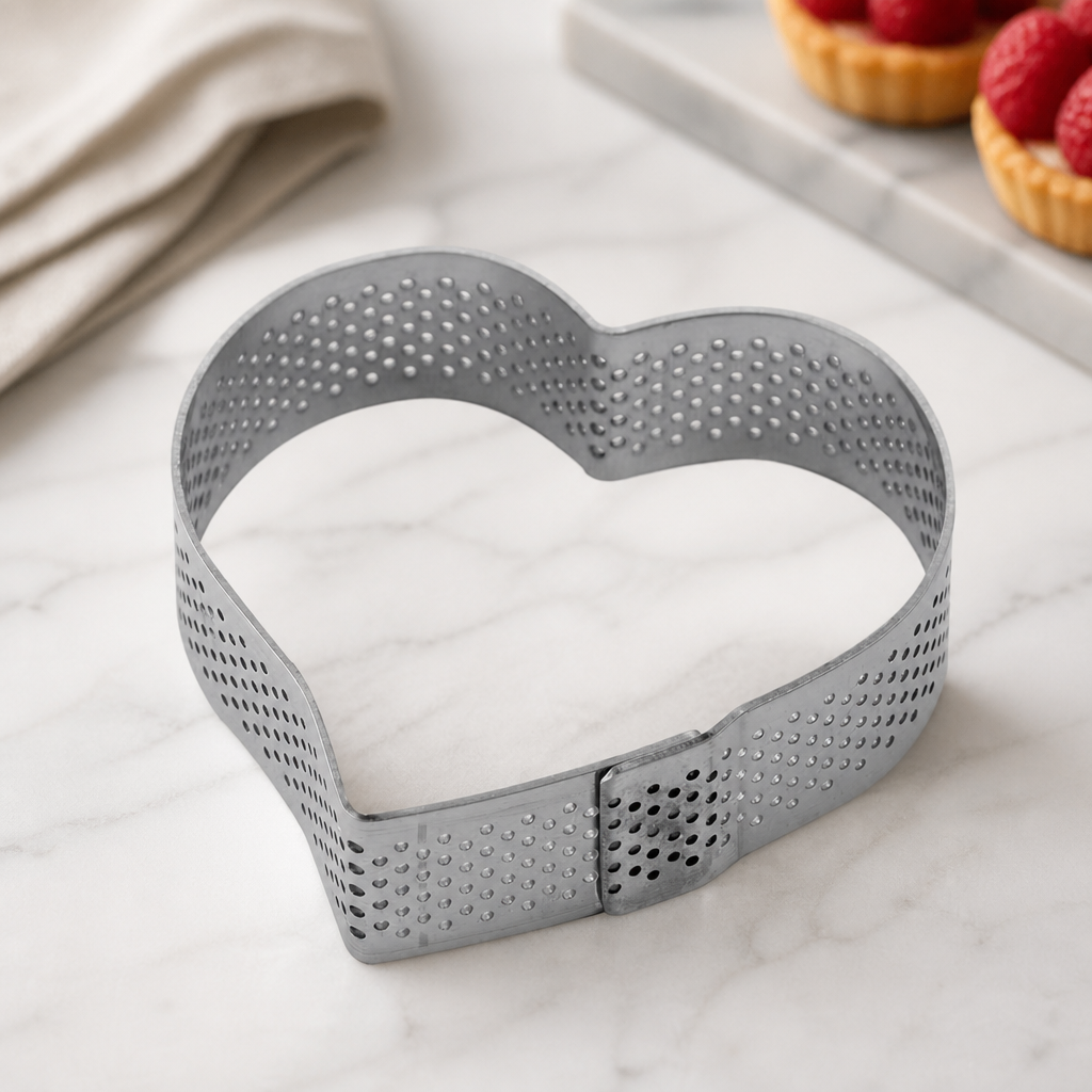 Commercial Heart Cake Ring Mould 75x70mm Stainless Steel