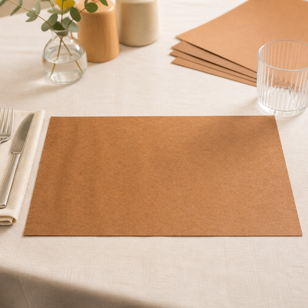 Kraft brown recycled paper tablemats 430x300mm 250 pack