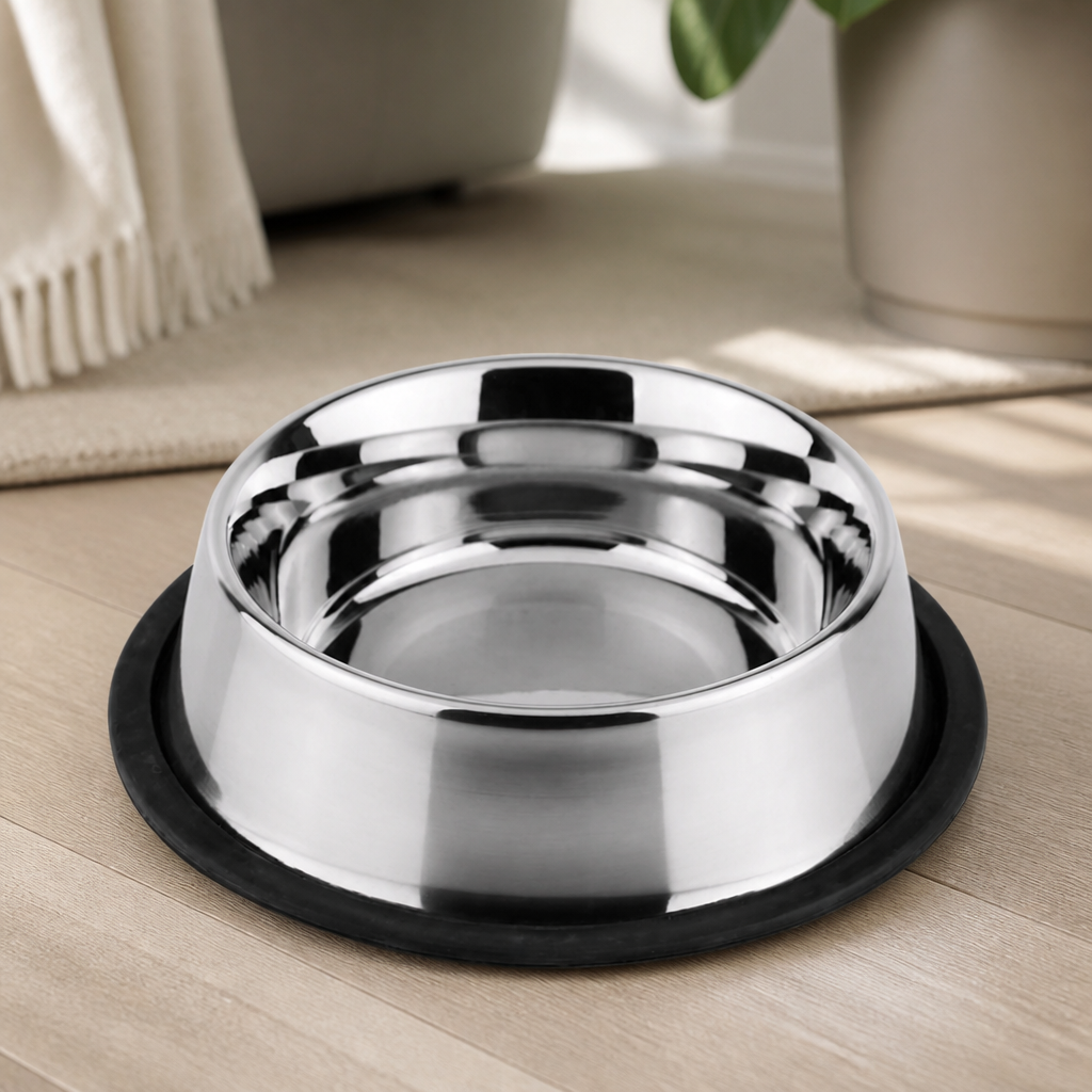 Large Stainless Steel Dog Bowl 920ml Non-Slip Base