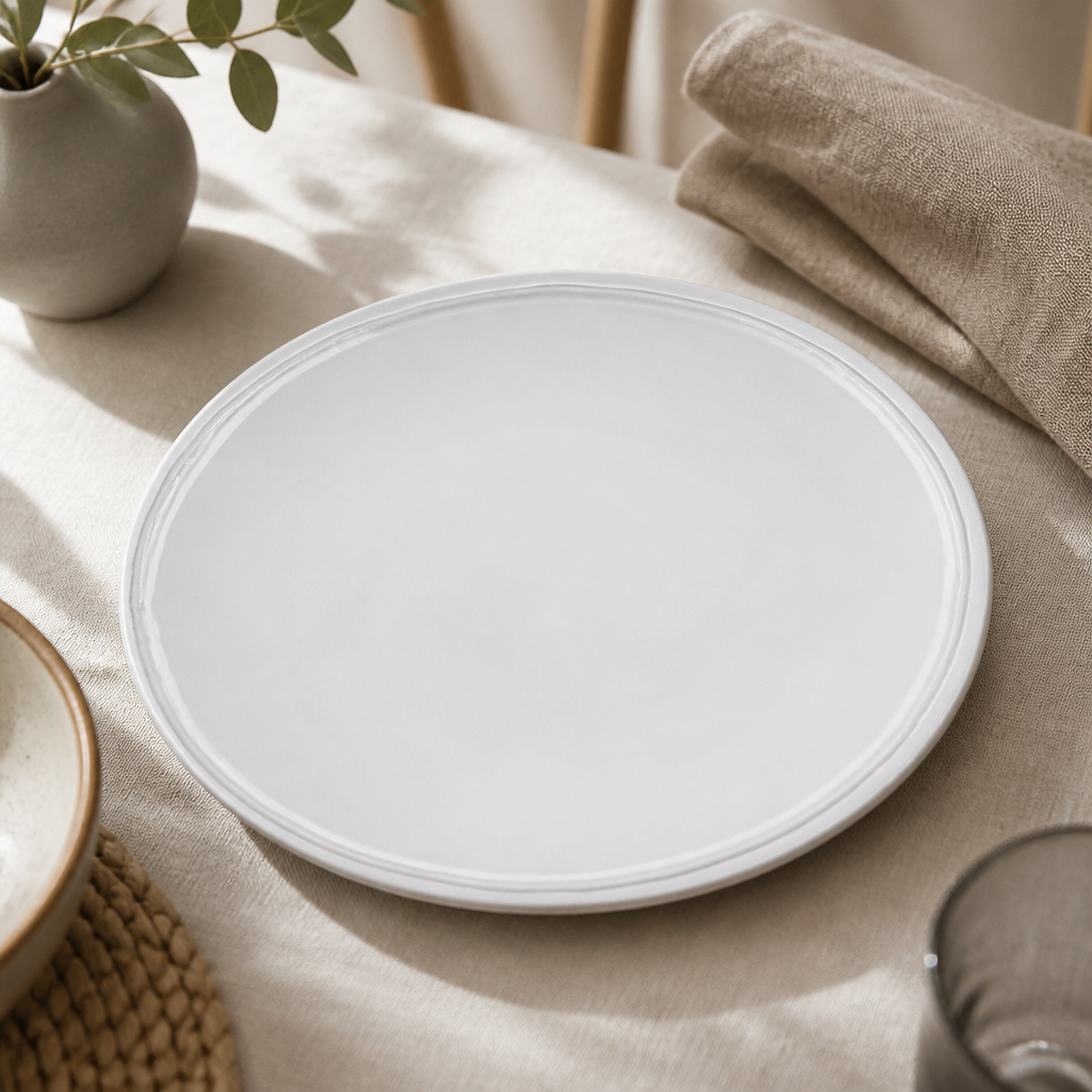 Raw Recycled Clay Coupe Plates 220mm 6 Pack Commercial