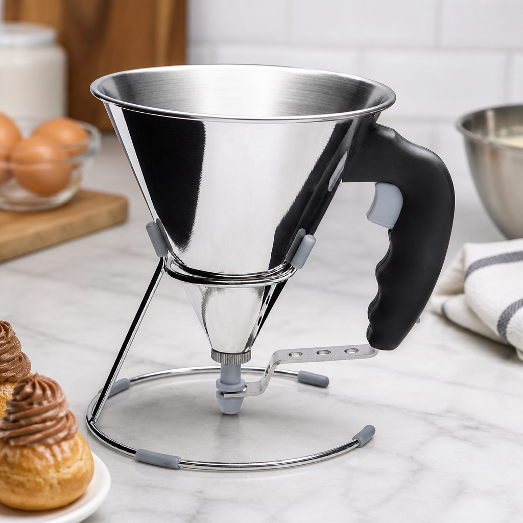 Commercial Piston Funnel 0.8L Stainless Steel Dishwasher Safe