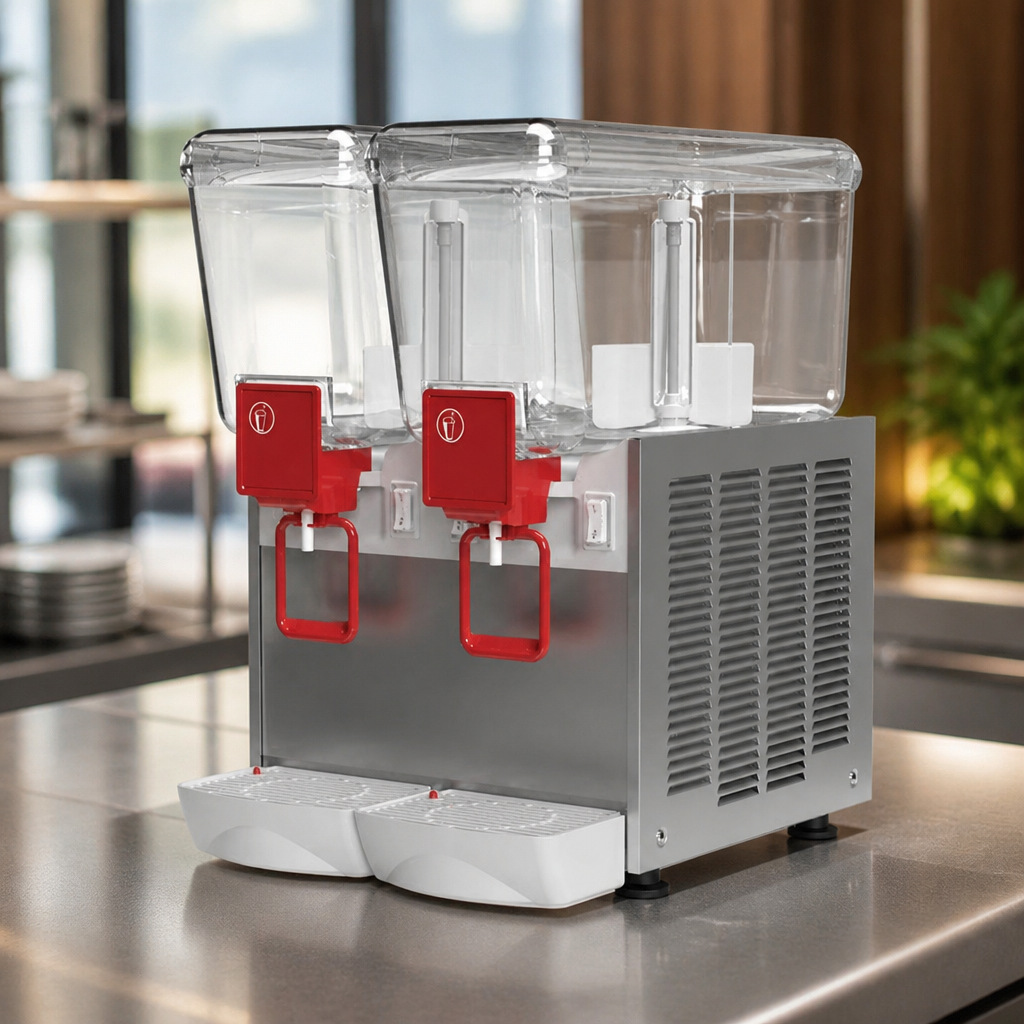 Commercial Double Bowl Chilled Juice Dispenser 2x12Ltr Capacity