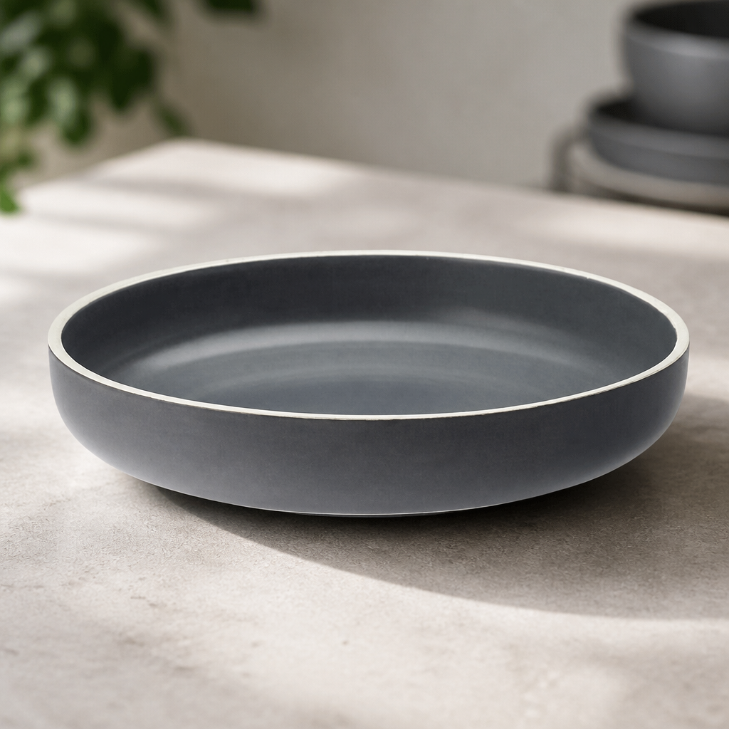 Commercial Vitrified Porcelain Bowls 240mm Charcoal 6 Pack