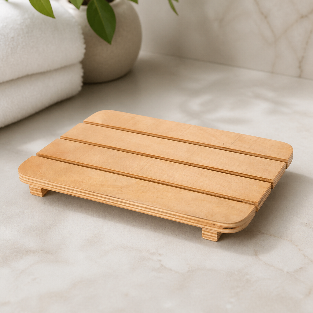 Commercial Wooden Slatted Amenities Tray 180mm for Toiletries