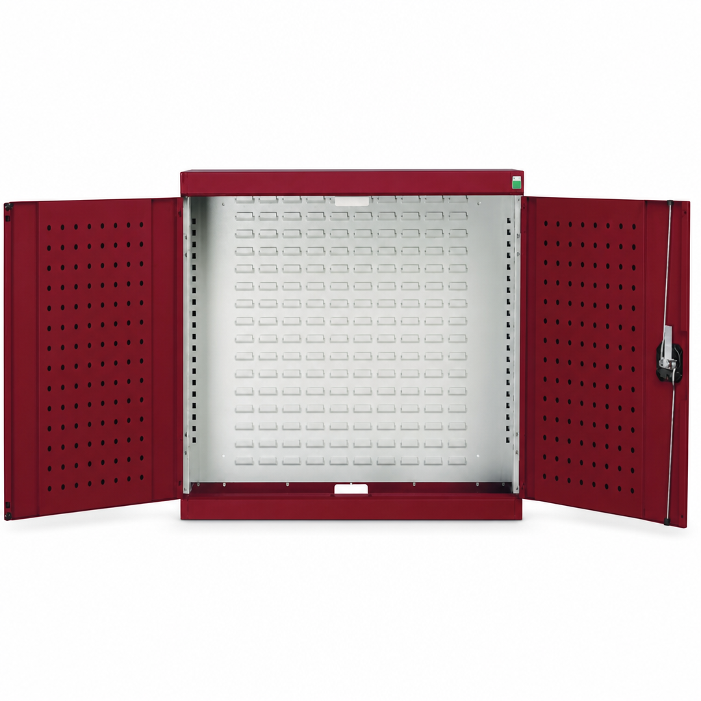 2 Door Tool Hanging Louvre and Perforated Wall Cupboard