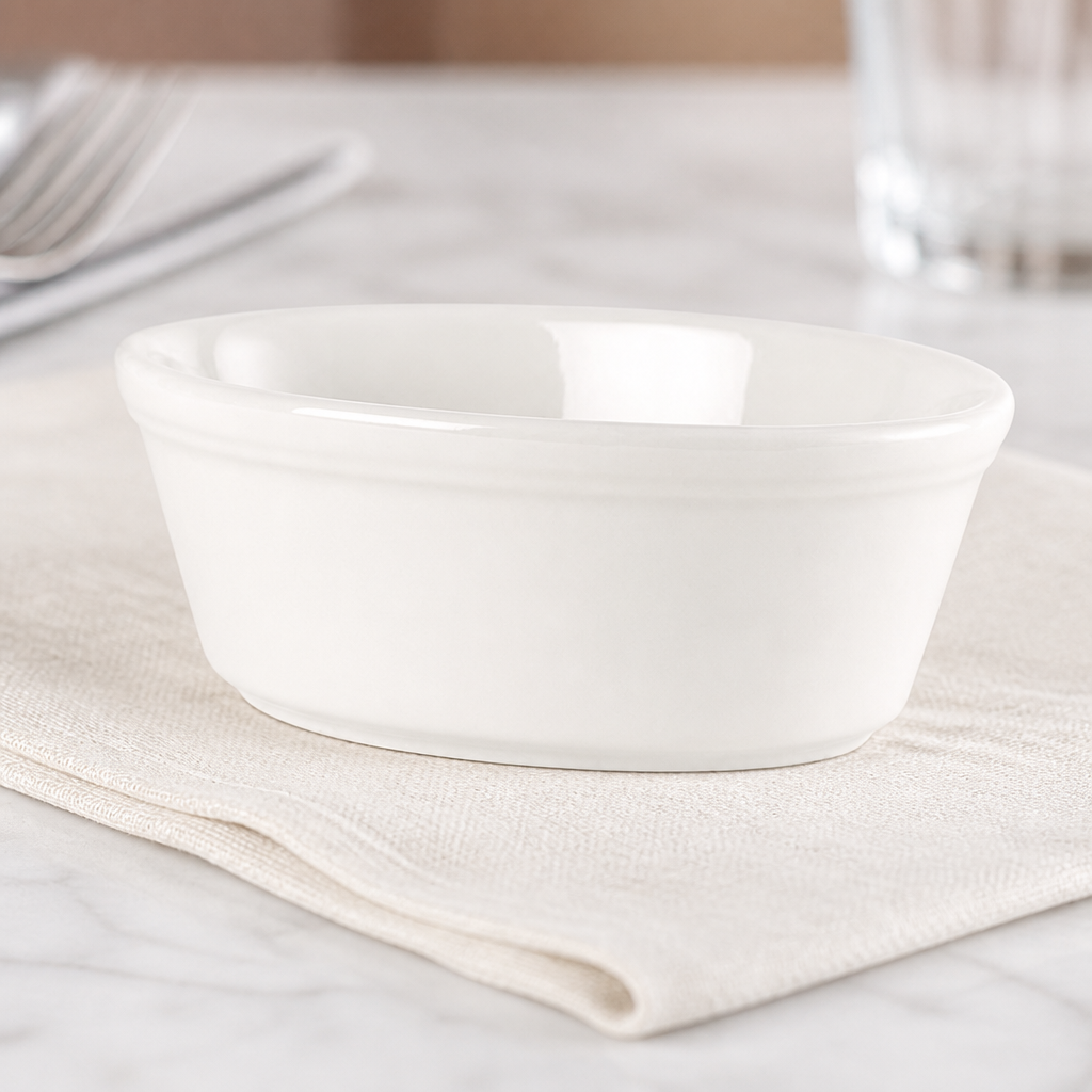 Oval Porcelain Pie Dishes 150mm 450ml 12 Pack