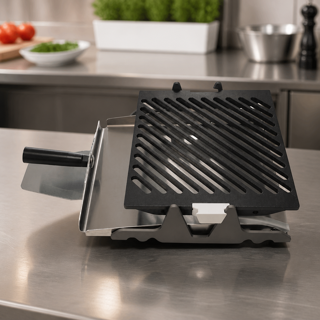 High Opening Commercial Panini Press with Flat Plate 302mm