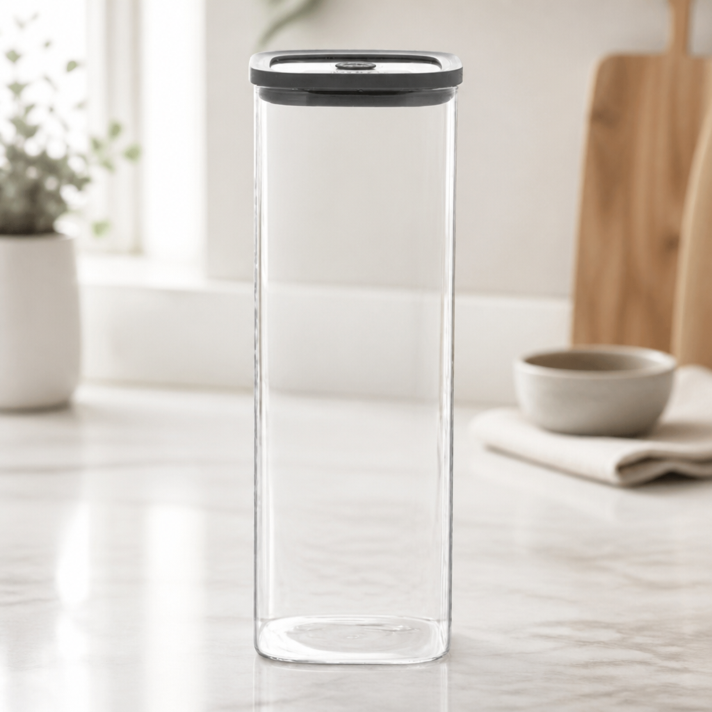 2Ltr Commercial Clip Lock Glass Storage Jar with Vacuum