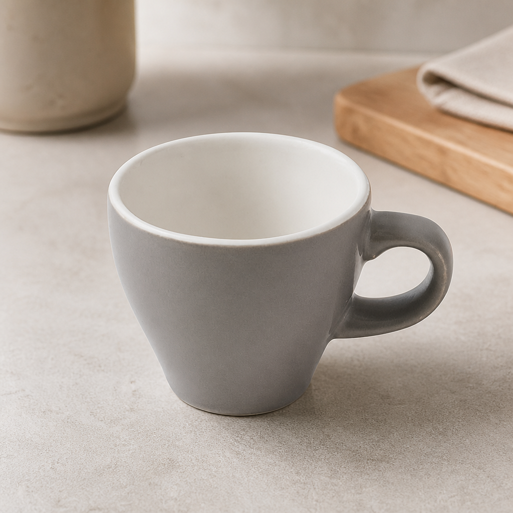 Commercial Grey Tulip Cups 100ml Ceramic 12 Pack