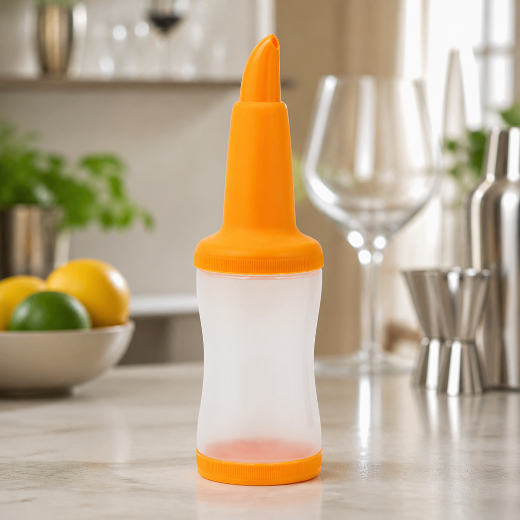 1.08Ltr Commercial Juice Pourer with Orange Lid for Bars